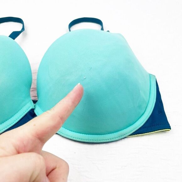 BUY 1 GET 1 FREE Victorias Secret 34dd wear everywhere yellow turquoise bra stru - Picture 4 of 14